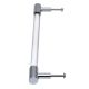 Clear Silver Large Cylinder Glass Door Handles